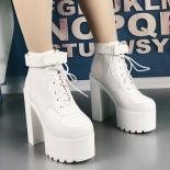 Ankle Boots Fall Thick With Waterproof Platform High Heels Fashion Martin Boots British Style Short Boots 15cm Womens B