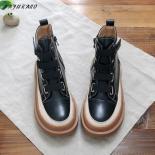 Mori Retro Thicksoled Side Zipper Women Boots Softsoled Nonslip Handmade Womens Ankle Boots College Style Casual Short B