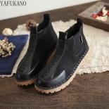 Letter Details Retro Chelsea Ankle Boots Mori Girl College Style Wild Soft Sole Women Boots Handmade Flat Casual Women's