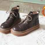 Mori Girl Literary Retro Short Boots Handmade Comfort Platform Round Toe Ankle Boots Jk Uniform Shoes Thick Sole Women B