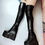 High Heel Over The Knee Boots Long Boots  And   Increased Within Womens Boots Rivet Wedges High Tube Bootsovertheknee Bo