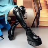 High Heel Over The Knee Boots Long Boots  And   Increased Within Womens Boots Rivet Wedges High Tube Bootsovertheknee Bo