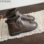 Mori Literary Retro Wool Mouth Ankle Boots Original Handmade Soft Sole Comfort Casual Short Boots Autumn Winter Women Bo