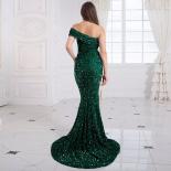 Elegant Off Shoulder Sequins Evening Dresses Women's Formal Prom Gowns Fully Lined Strapless Mermaid  Fashion Wedding Pa