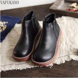 Literary Vintage Double Zip Short Boots Mori Girl Big Head Doll Shoes Thick Bottom Ankle Boots Handmade Casual Women Boo