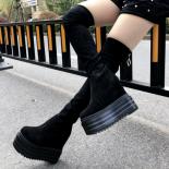 14cm Overtheknee Boots Winter Within Increase Plus Velvet High Boots Wedges Long Tube Boots  Super High Heel Women's Boo