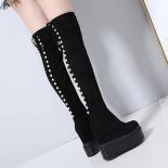 14cm Overtheknee Boots Winter Within Increase Plus Velvet High Boots Wedges Long Tube Boots  Super High Heel Women's Boo