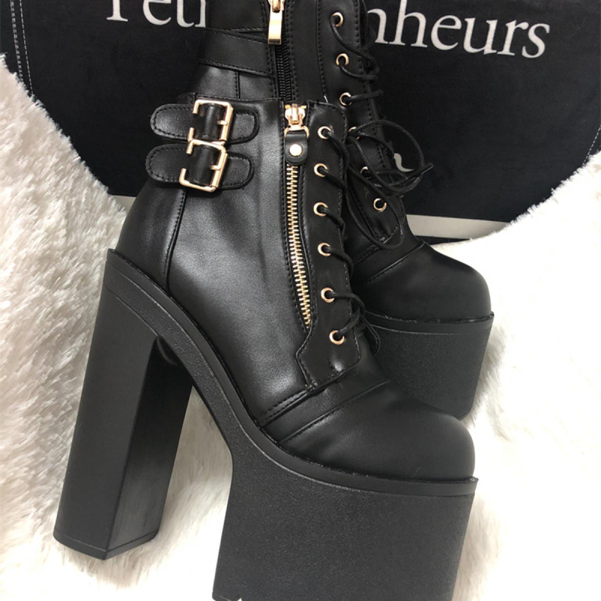 66 53 US Botas de tac n alto de 16 Cm botas de tac n para mujer