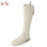 Women Knee High Boots Low Heels Genuine Leather Fashion Concise Casual Party Shoes Woman Autumn Winter 2024 New Size 41 