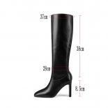 Fashion Women Knee High Boots Autumn Winter Warm Party Shoes Woman Square Toe High Heeled Motorcycle Boots Long Shoes  W