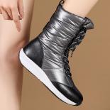 Fashion Women Ankle Boots Winter Warm Female Down Snow Boots Lace Up Platforms Casual Short Shoes Woman Flats Size 34 43