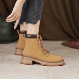 Genuine Leather Women Ankle Boots Cross Tied Platforms Casual Short Boots Spring Autumn Four Season Shoes Woman