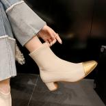 2024 Autumn Winter Classic Women Ankle Boots Working Casual Mixed Colors Genuine Leather Med Heels Shoes Woman Size 34 4