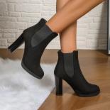 Classics High Heels Shoes New Chelsea Boots Women Ankle 2023 Winter Stretch Boots Snow Chunky Designer Pumps Punk Botas 