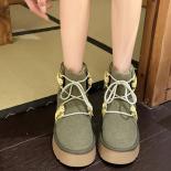 2023 New Suede Ankle Flats Fur Chelsea Boots Women Platform Fashion Plush Warm Snow Boots Winter Designer Casual Walking