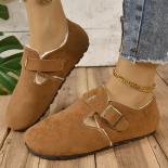 Suede Loafers Women Shoes Fur Flats Ankle Boots Snow Casual 2023 New Winter Warm Chelsea Boots Short Plush Walking Shoes