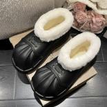 Women Warm Fur Flats Ankle Chelsea Boots Winter Plush Platform Snow Cotton Shoes 2023 New Causal Motorcycle Botas Mujer 