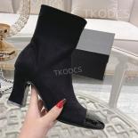 Mixed Color Chelsea Boots Real Leather Ladies Short Botas Classic High Heels Women Ankle Boots Luxury Brand Designer Zip
