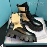 Large Size 35 45 Luxury Brand Men Pocket Short Boots Combat Army Boots Women Motorcycle Ankle Boots Women Designer Bag B