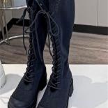 נעלי עקב חדשות מעור אמיתי מגפי קרסול פאנק רוכסן צלב קשור פלטפורמה נשים מגפיים גבוהים מגפי אופנוע עגול בוהן סתיו wi