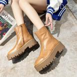 Women Brand Knee High Boots Genuine Leather Platform Motorcycle Boots Height Increase Short Boots Zip High Heels Designe