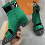 אבזם חגורה חדש באיכות גבוהה מגפיים קצרים נשים סנדלי בוהן פתוחות מסיבת חופשה מזדמנת נעלי עקב סנדלי קיץ מגניב ank
