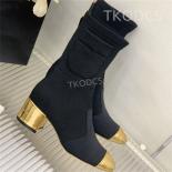 Women Round Toe Ankle Boots Fashion Patent Leather Short Boots Med Heels Cowhide Zip Boots Stretch Fabric Women Patchwor