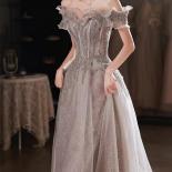 Gorgeous Evening Dresses Strapless Off Shoulder Sequin Beaded Bandage Shiny Slim A Line Backless Floor Length Wedding Pa