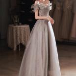 Gorgeous Evening Dresses Strapless Off Shoulder Sequin Beaded Bandage Shiny Slim A Line Backless Floor Length Wedding Pa
