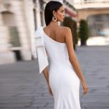 Sumptuous Satin Mermaid Wedding Dresses  One Shoulder Sleeveless Bridal Gown White/ivory Beach Wedding Party Gown With B