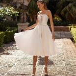 Short Wedding Dress 2023 Simple A Line Wedding Dress Soft Satin Short Bridal Dress Elegant Boho Wedding Gowns Turkey Ves