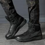 מגפיים צבאיות נושמות לגברים נעלי הליכה טקטיות נוחות נגד החלקה ראש עגול לשרוך מגפי פלטפורמה botas de h