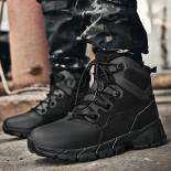 Men Tactical Boots Autumn Large Size Lace Up Combat Military Boots Round Head High Top Hiking Shoes Botas Tacticas Hombr
