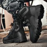 Hommes bottes tactiques automne grande taille à lacets Combat bottes militaires tête ronde haut chaussures de randonnée Botas Ta
