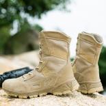 מגפיים צבאיות לגברים אביב סתיו ראש עגול שרוכים נעליים עליונות גבוהות נעלי קרב טקטיות מגפי מדבר botas militares hombre