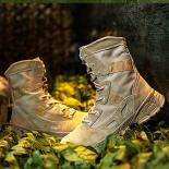 Men's Military Boots Spring Autumn Round Head Lace Up High Top Shoes Tactical Combat Desert Boots Botas Militares Hombre