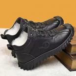 شتاء دافئ أحذية قطنية الرجال الرجعية سميكة الأحذية الجلدية سميكة القاع جولة تو الدانتيل يصل أحذية الثلوج Bota Masculinos D