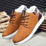 Winter Warm Snow Boots Men's  Style Round Toe Lace Up Cotton Shoes Thick Sole Comfort Casual Sneakers Botas Hombre