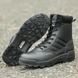 Bottes militaires tactiques pour hommes, chaussures de randonnée à semelle épaisse et à tête ronde, bottes militaires de Combat 