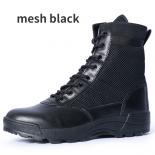 Men Tactical Military Boots Thick Soled Round Head Hiking Shoes Lace Up Desert Combat Army Boots Botas Tacticas Hombre M
