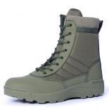 Bottes militaires tactiques pour hommes, chaussures de randonnée à semelle épaisse et à tête ronde, bottes militaires de Combat 