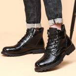 Vintage Leather Boots For Men Large Size Hiking Platform Boots Lace Up Non Slip Leisure Walking Shoes Sapatos Para Hombr