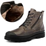 Bottes en cuir rétro pour hommes, chaussures de randonnée à tête ronde faites à la main, à lacets avec fermeture éclair latérale
