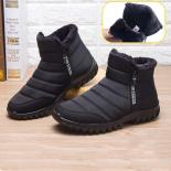 Men Snow Boots Winter Women Waterproof Side Zip Thick Sole Comfort Ankle Boots Lightweight Non Slip Casual Shoes Botas H