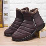 Men Snow Boots Winter Women Waterproof Side Zip Thick Sole Comfort Ankle Boots Lightweight Non Slip Casual Shoes Botas H