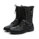 Men's Platform Boots British Style Trendy Lace Up Leather Boots Round Head Belt Buckle Walking High Top Shoes Zapatos Ho