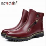 Movechain Fashion Men's Genuine Leather Ankle Boots Man Metal Pointed Toe Punk British Style Chelsea Boot Mens Casual Sh