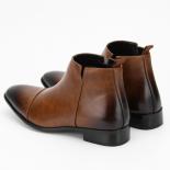 Men's Classic Retro Patina Chelsea Boots Men British Fashion Leather Ankle Boot Mens Casual Short Boots Shoes Plus Sizes