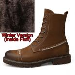 Brand High Quality Genuine Leather Men Waterproof Boots Men Casual Shoes Fashion Ankle Boots For Men Winter Men Boots Wi