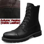 Brand High Quality Genuine Leather Men Waterproof Boots Men Casual Shoes Fashion Ankle Boots For Men Winter Men Boots Wi